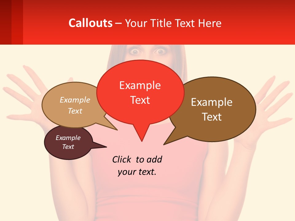 A Woman In A Red Dress Is Holding Her Hands Up PowerPoint Template