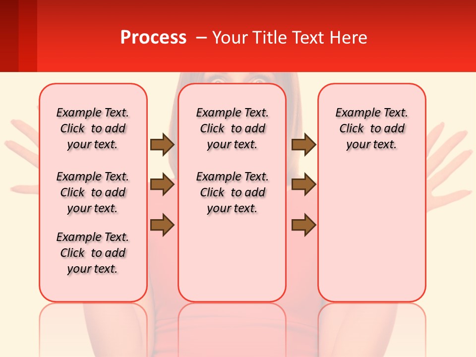 A Woman In A Red Dress Is Holding Her Hands Up PowerPoint Template