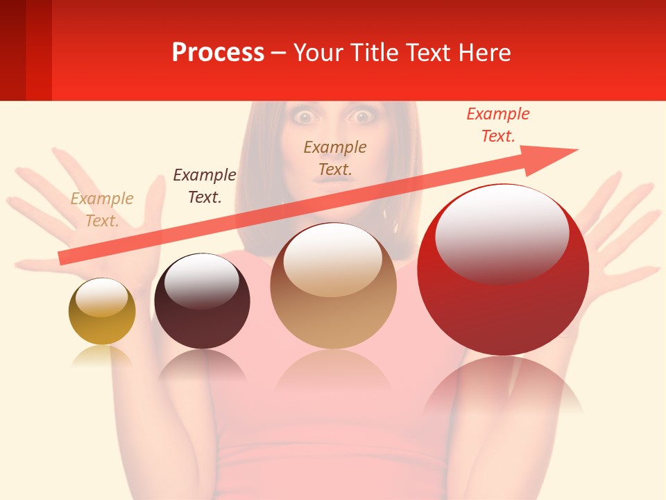 A Woman In A Red Dress Is Holding Her Hands Up PowerPoint Template