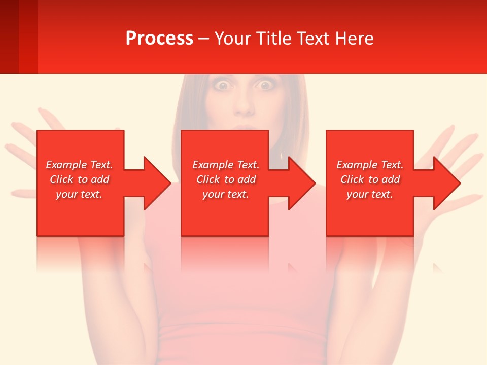 A Woman In A Red Dress Is Holding Her Hands Up PowerPoint Template