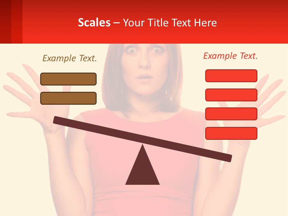 A Woman In A Red Dress Is Holding Her Hands Up PowerPoint Template