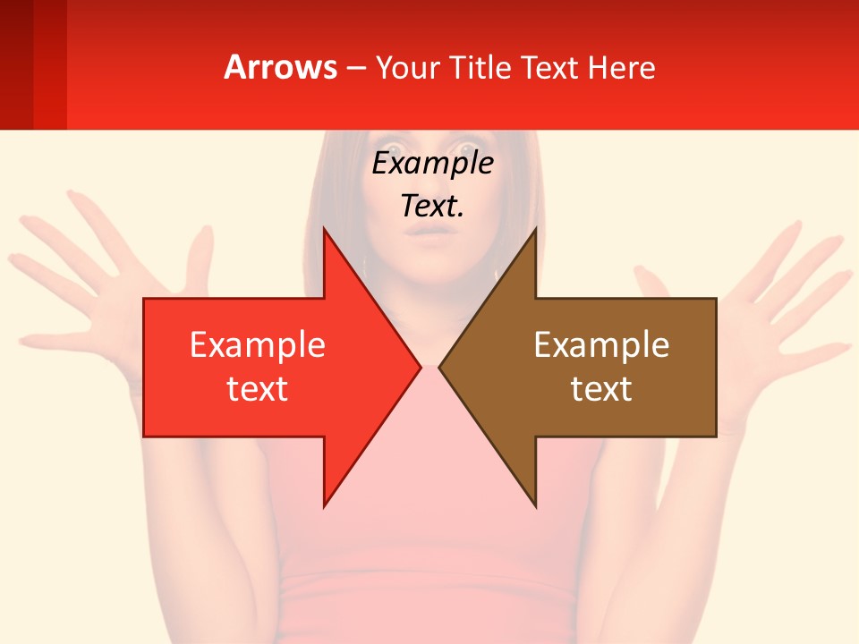 A Woman In A Red Dress Is Holding Her Hands Up PowerPoint Template