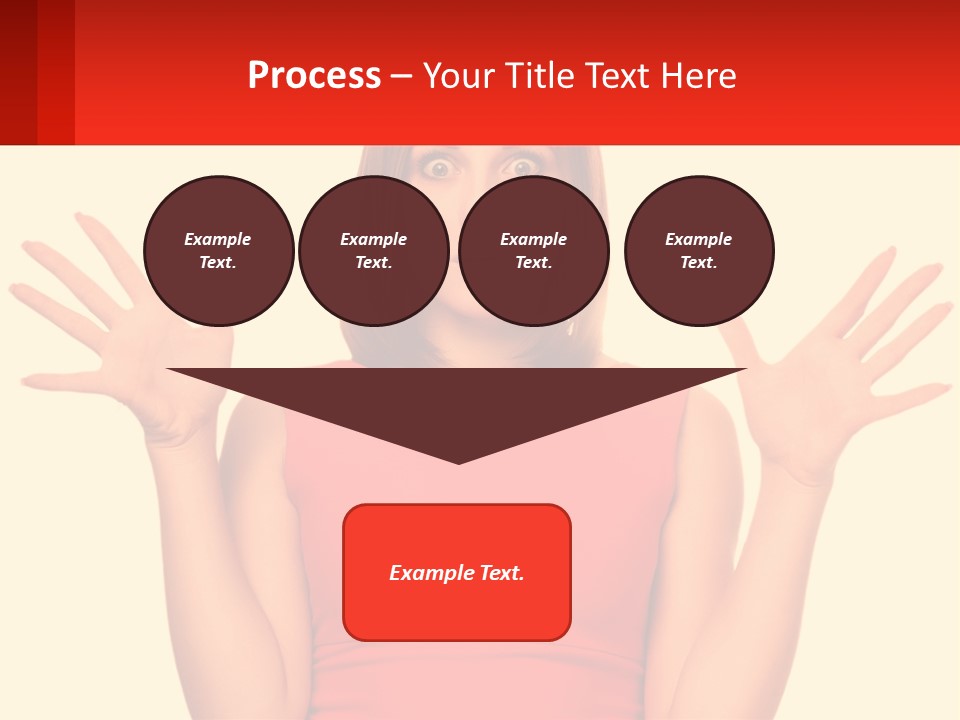 A Woman In A Red Dress Is Holding Her Hands Up PowerPoint Template