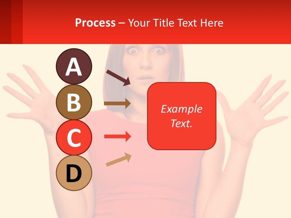 A Woman In A Red Dress Is Holding Her Hands Up PowerPoint Template