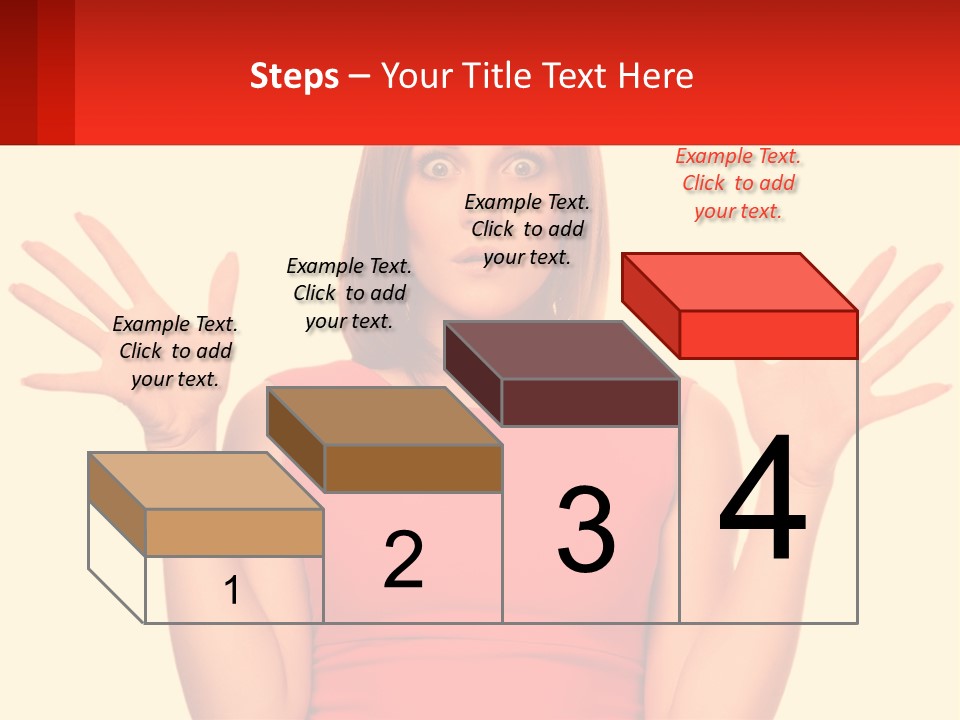 A Woman In A Red Dress Is Holding Her Hands Up PowerPoint Template