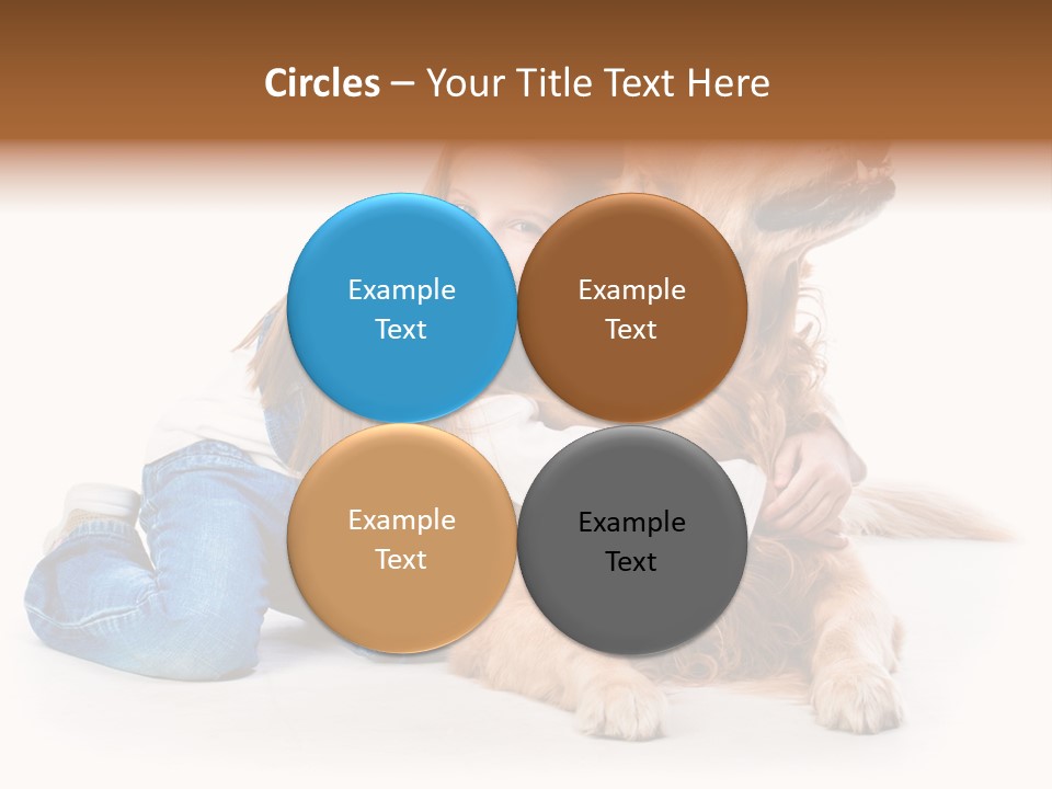 A Girl Hugging A Dog With A White Background PowerPoint Template