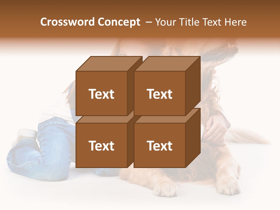 A Girl Hugging A Dog With A White Background PowerPoint Template