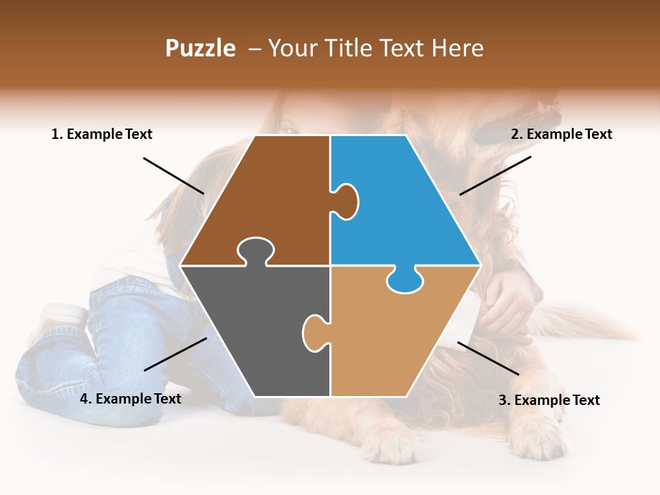 A Girl Hugging A Dog With A White Background PowerPoint Template