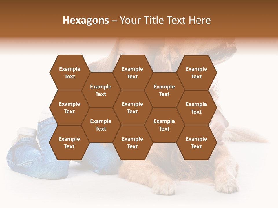 A Girl Hugging A Dog With A White Background PowerPoint Template