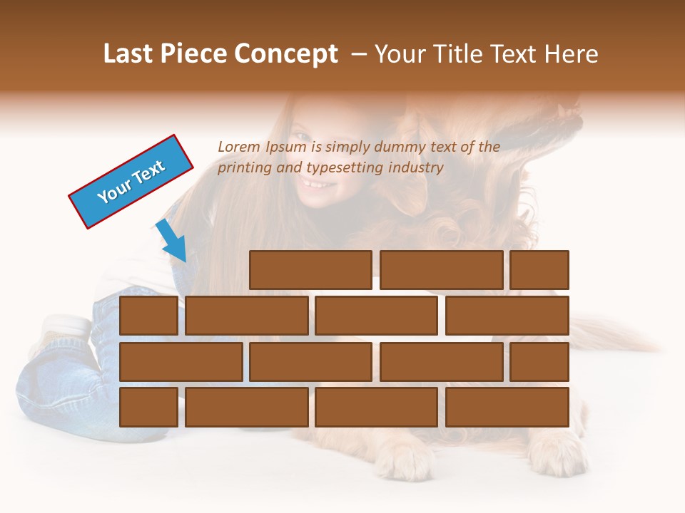 A Girl Hugging A Dog With A White Background PowerPoint Template