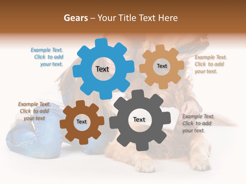 A Girl Hugging A Dog With A White Background PowerPoint Template