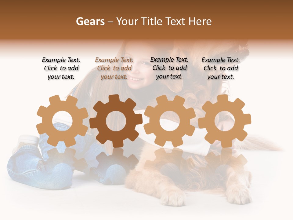 A Girl Hugging A Dog With A White Background PowerPoint Template