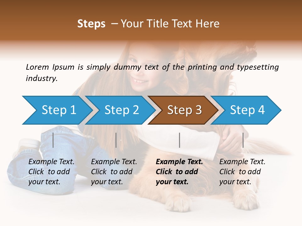 A Girl Hugging A Dog With A White Background PowerPoint Template