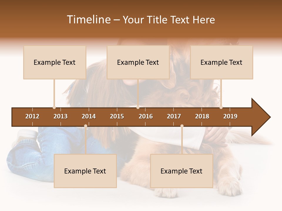 A Girl Hugging A Dog With A White Background PowerPoint Template