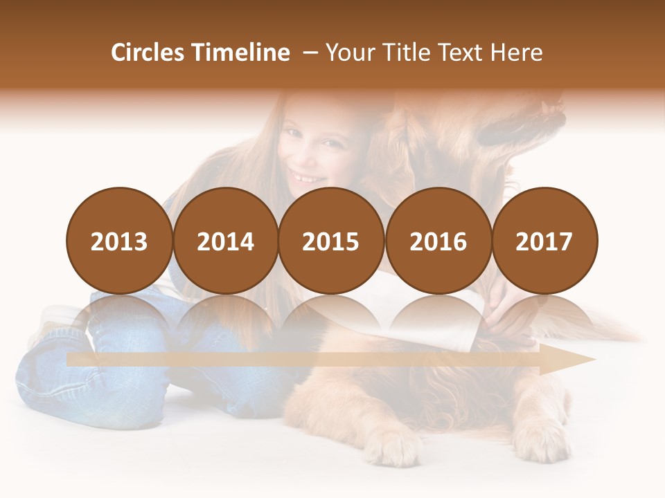 A Girl Hugging A Dog With A White Background PowerPoint Template