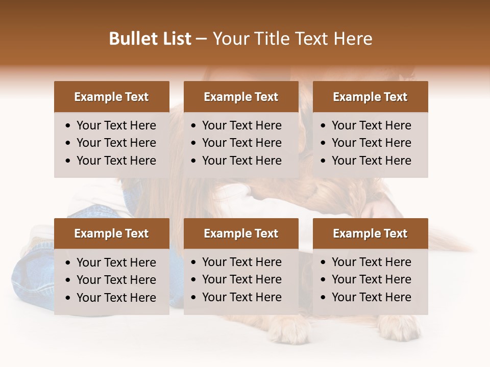 A Girl Hugging A Dog With A White Background PowerPoint Template