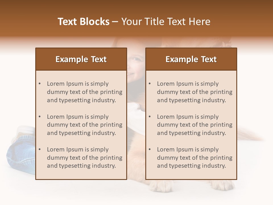 A Girl Hugging A Dog With A White Background PowerPoint Template