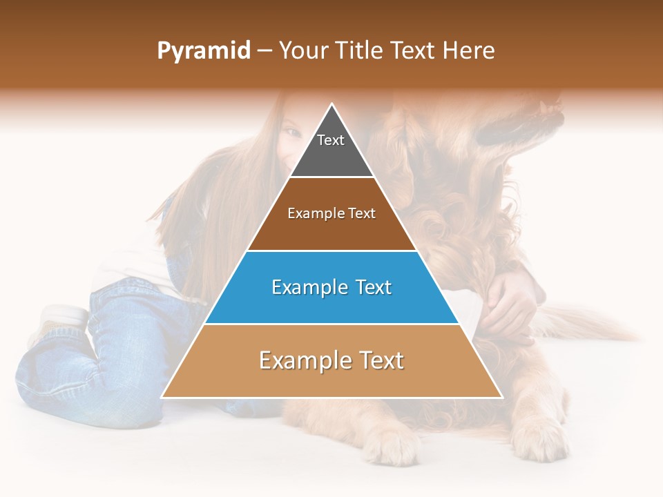 A Girl Hugging A Dog With A White Background PowerPoint Template