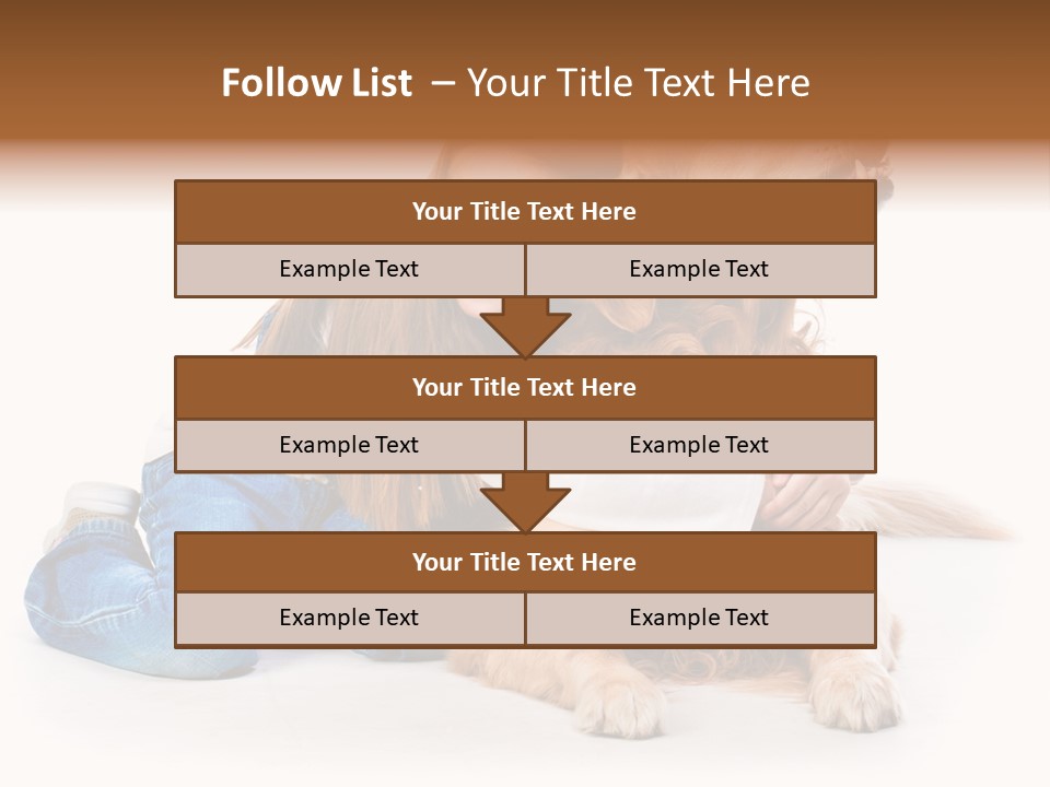 A Girl Hugging A Dog With A White Background PowerPoint Template