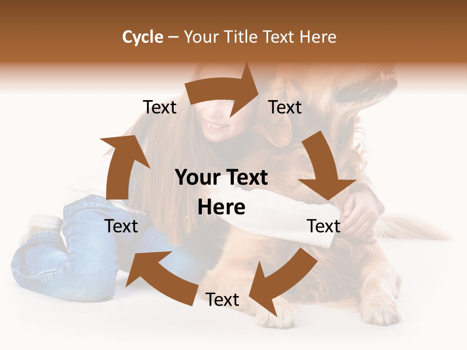 A Girl Hugging A Dog With A White Background PowerPoint Template