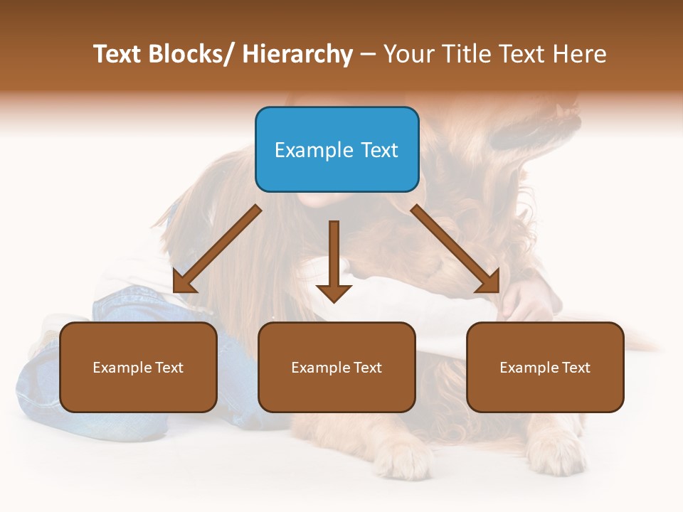 A Girl Hugging A Dog With A White Background PowerPoint Template