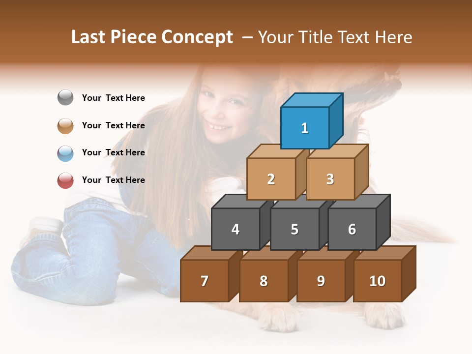 A Girl Hugging A Dog With A White Background PowerPoint Template