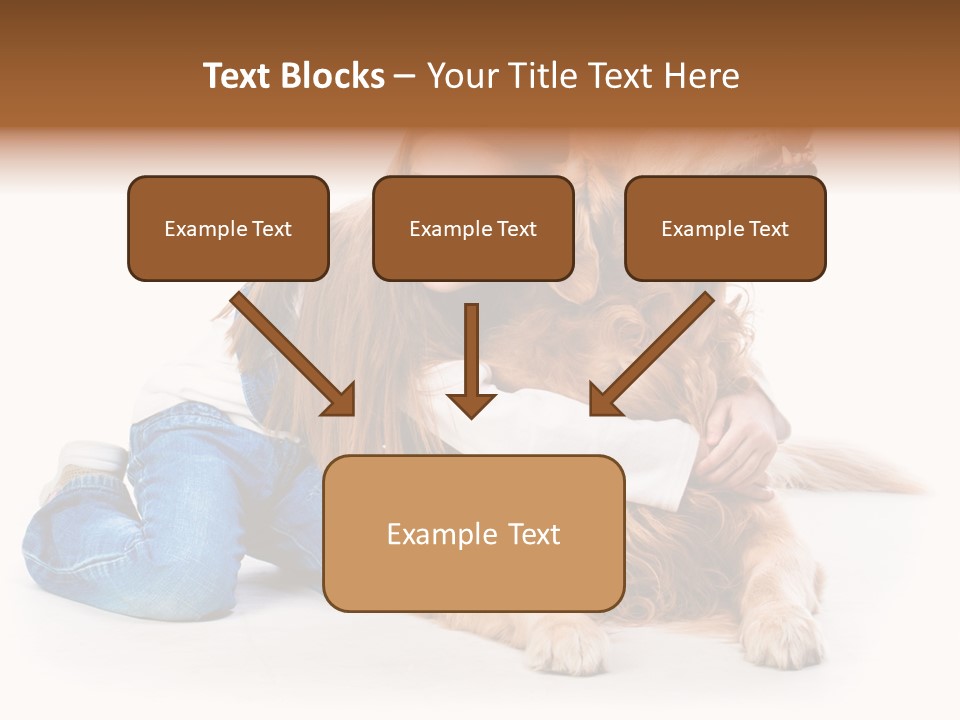 A Girl Hugging A Dog With A White Background PowerPoint Template