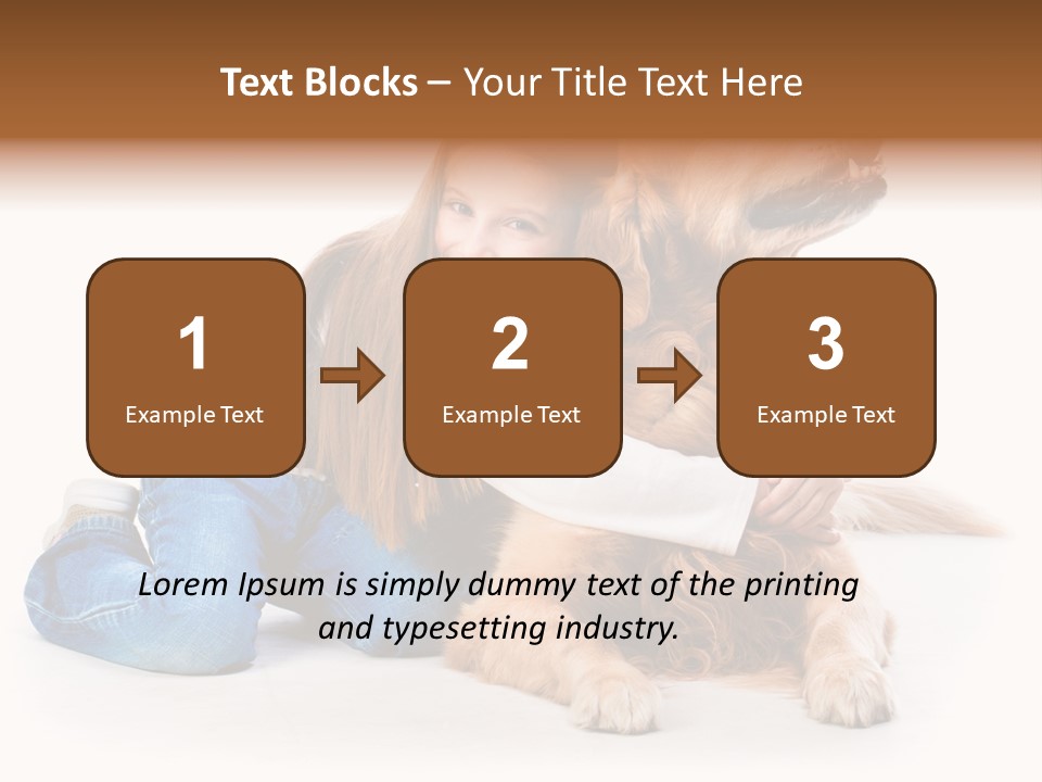 A Girl Hugging A Dog With A White Background PowerPoint Template