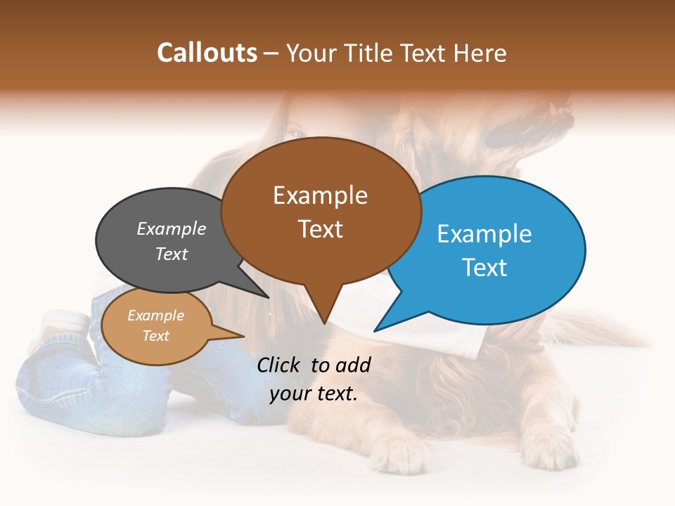 A Girl Hugging A Dog With A White Background PowerPoint Template