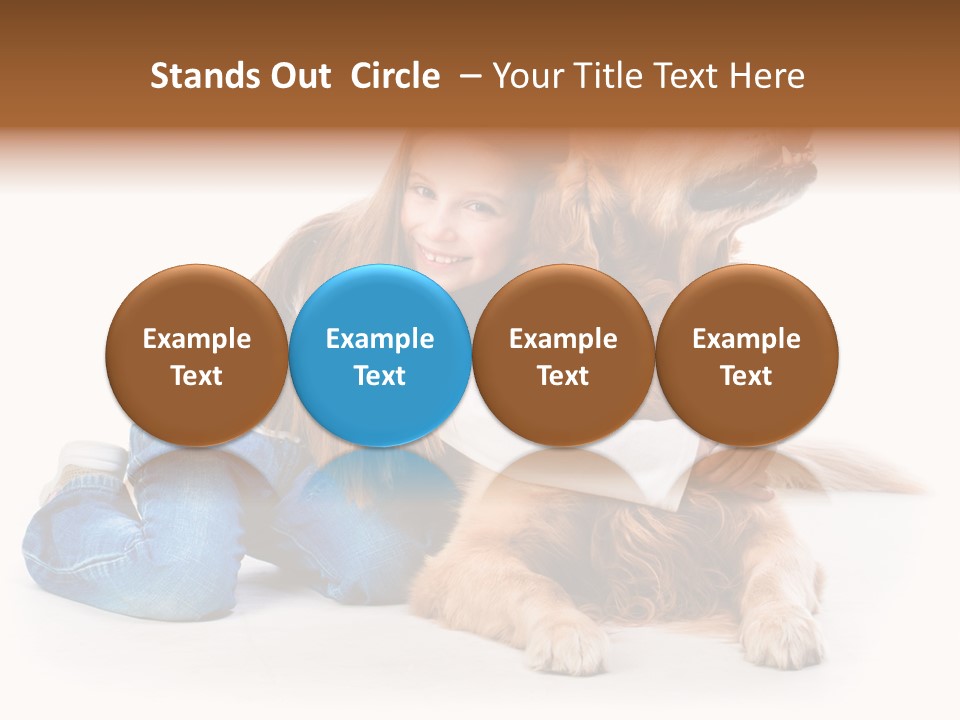 A Girl Hugging A Dog With A White Background PowerPoint Template