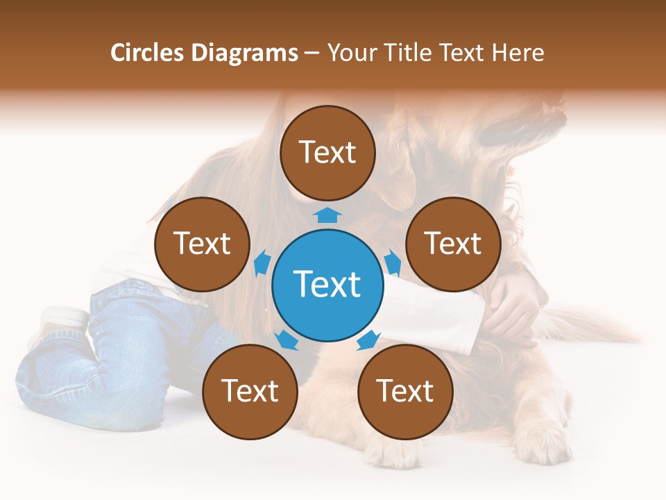 A Girl Hugging A Dog With A White Background PowerPoint Template