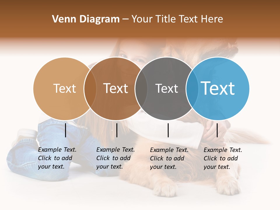 A Girl Hugging A Dog With A White Background PowerPoint Template