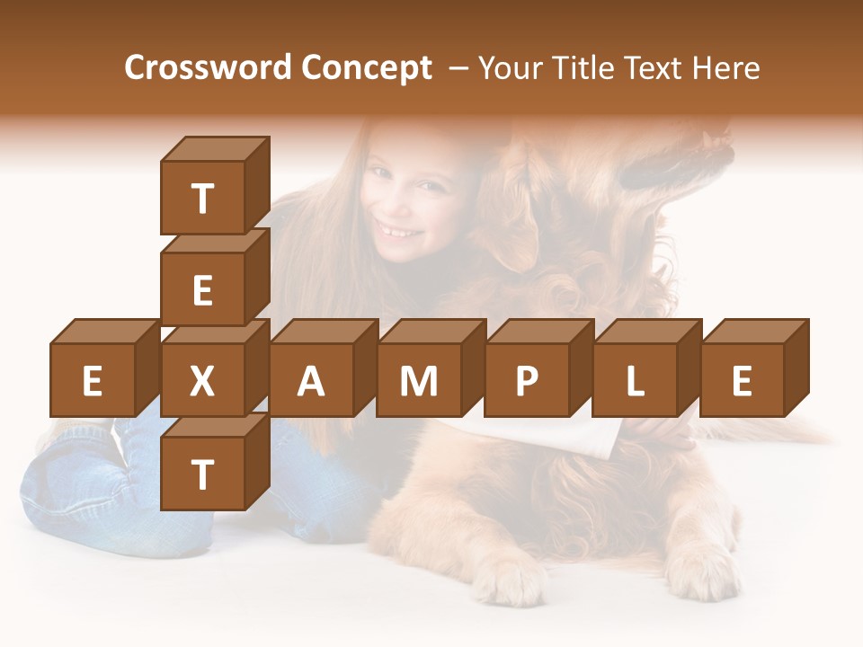 A Girl Hugging A Dog With A White Background PowerPoint Template