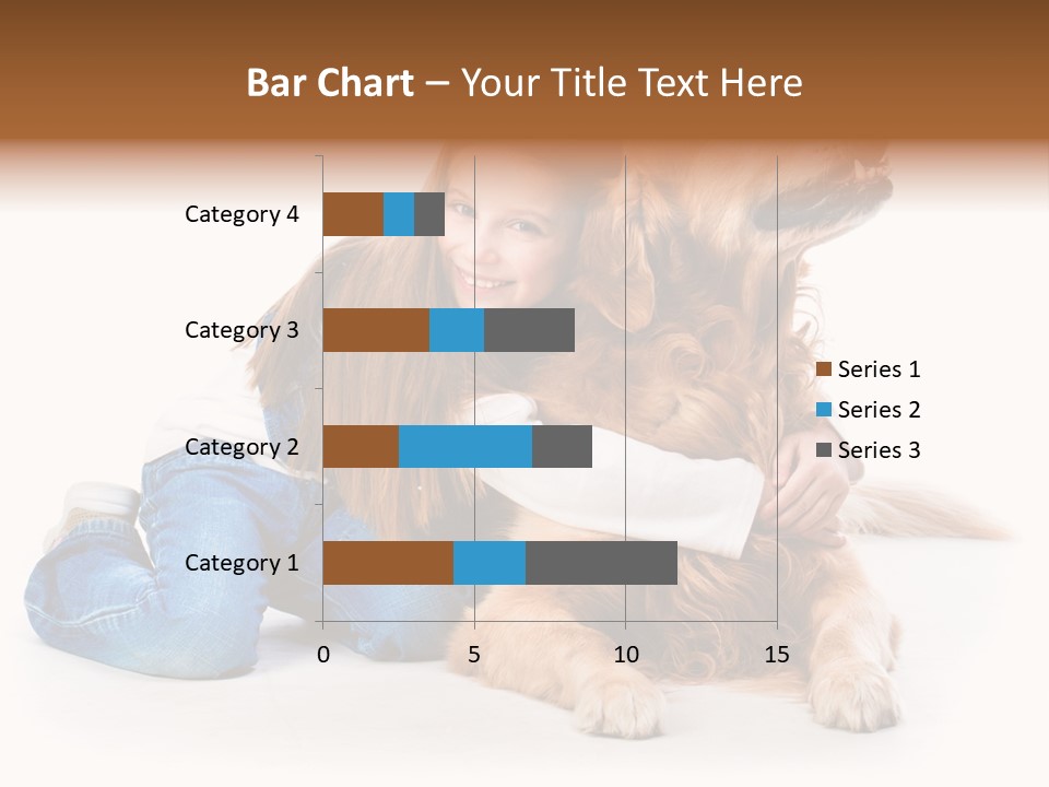 A Girl Hugging A Dog With A White Background PowerPoint Template