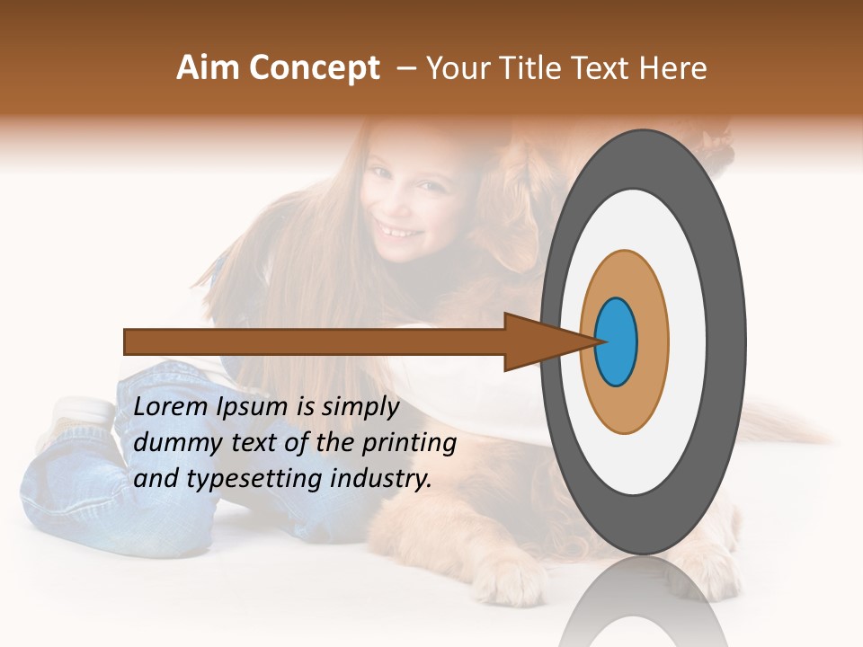 A Girl Hugging A Dog With A White Background PowerPoint Template