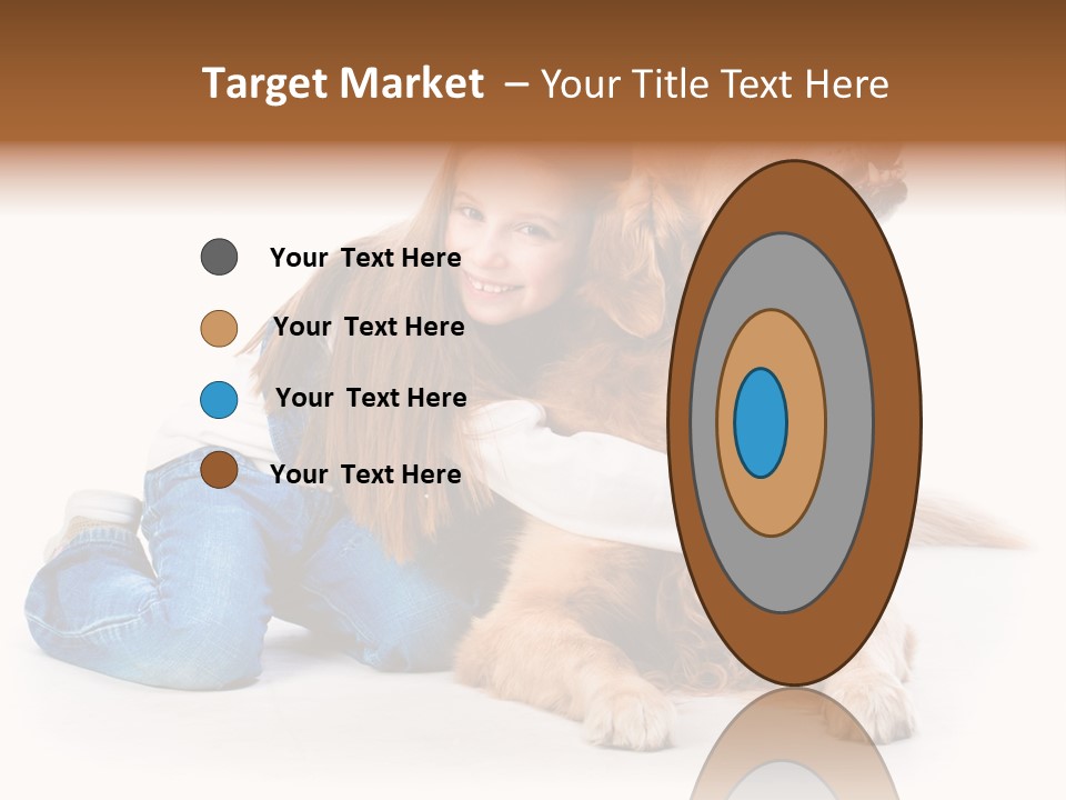 A Girl Hugging A Dog With A White Background PowerPoint Template