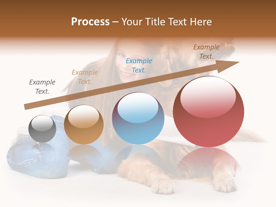 A Girl Hugging A Dog With A White Background PowerPoint Template