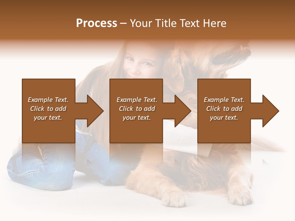 A Girl Hugging A Dog With A White Background PowerPoint Template