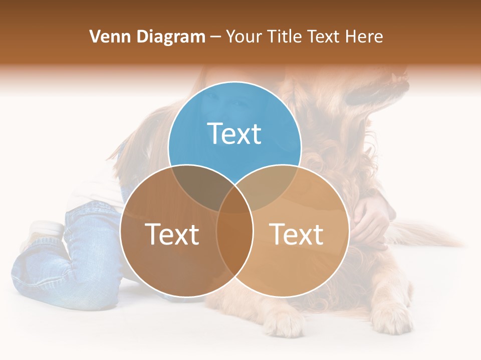 A Girl Hugging A Dog With A White Background PowerPoint Template