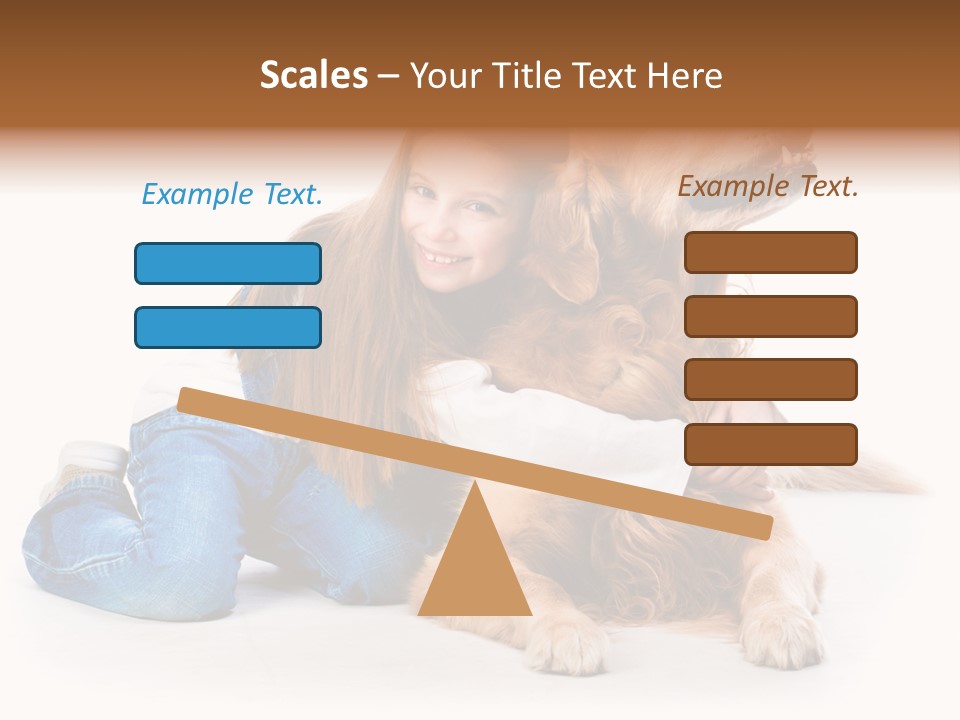 A Girl Hugging A Dog With A White Background PowerPoint Template