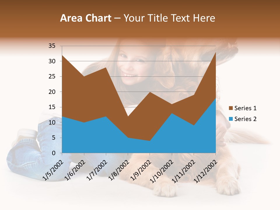 A Girl Hugging A Dog With A White Background PowerPoint Template