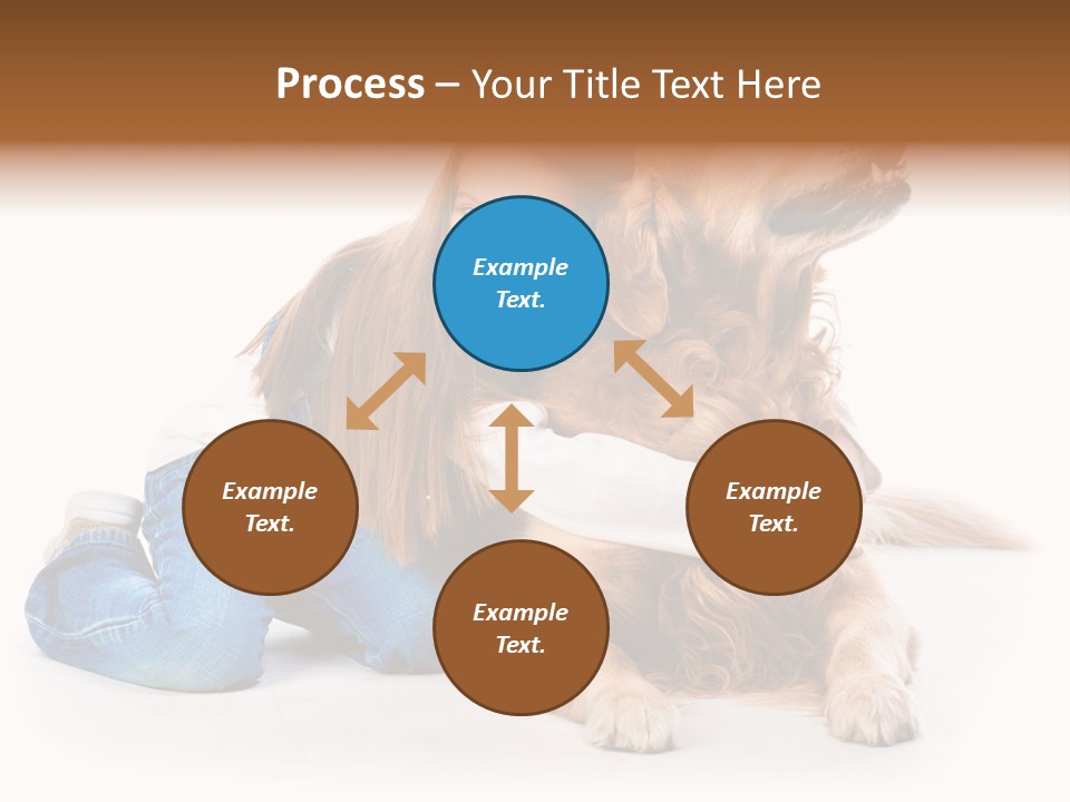 A Girl Hugging A Dog With A White Background PowerPoint Template