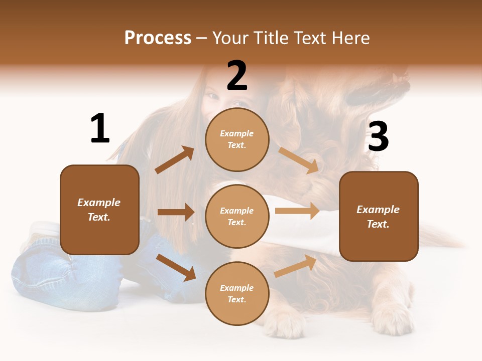 A Girl Hugging A Dog With A White Background PowerPoint Template