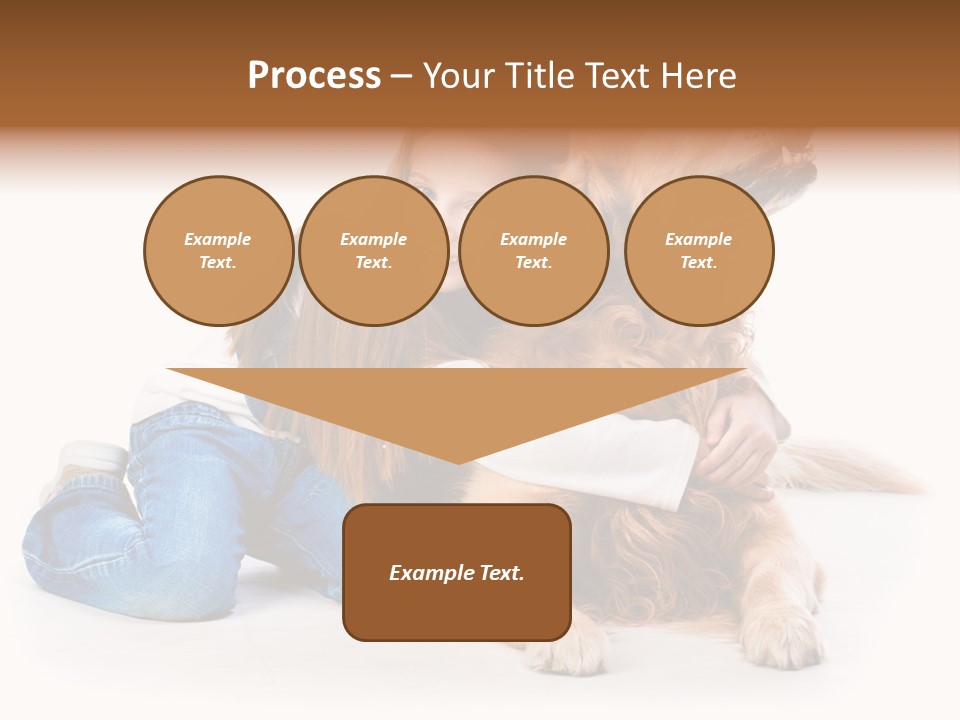 A Girl Hugging A Dog With A White Background PowerPoint Template