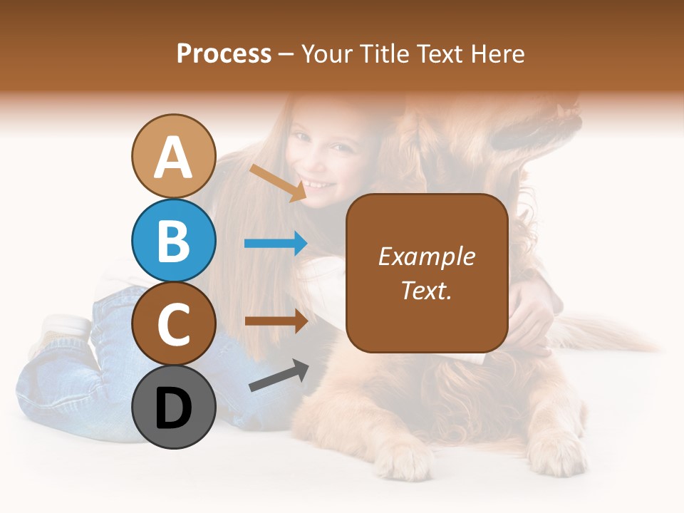 A Girl Hugging A Dog With A White Background PowerPoint Template