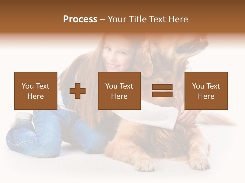 A Girl Hugging A Dog With A White Background PowerPoint Template
