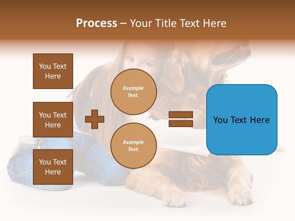 A Girl Hugging A Dog With A White Background PowerPoint Template