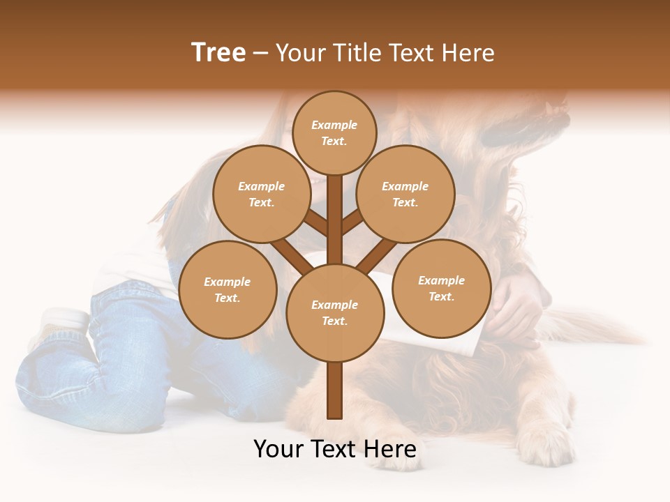 A Girl Hugging A Dog With A White Background PowerPoint Template