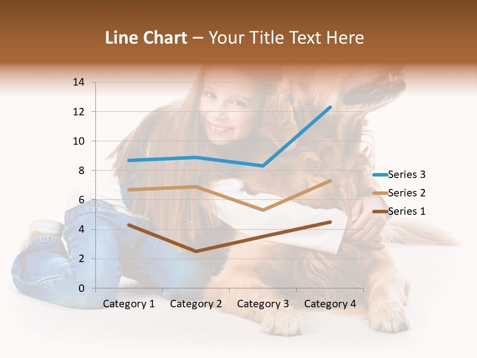 A Girl Hugging A Dog With A White Background PowerPoint Template