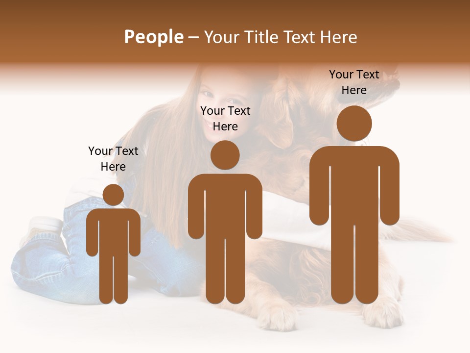 A Girl Hugging A Dog With A White Background PowerPoint Template